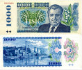 Československo 1000 korún 1985 Gottwald verzia (súkromné vydanie)